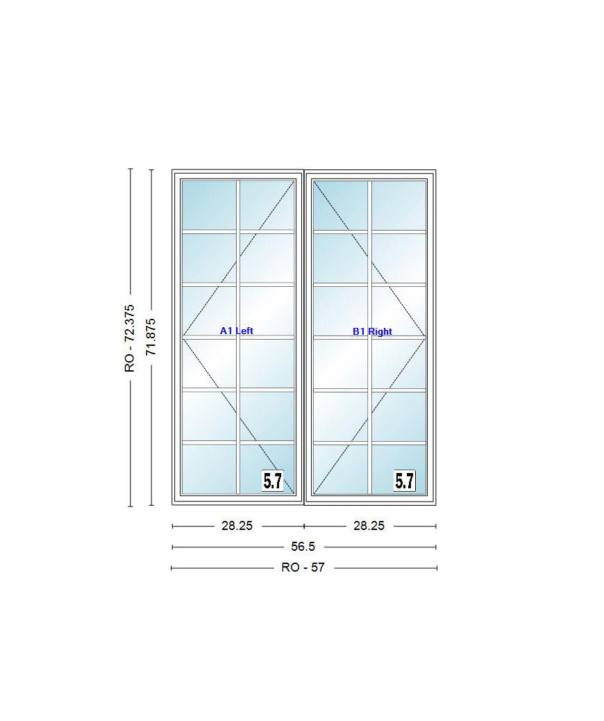 ANDERSEN Windows 400 Series Venting Twin/Double Casement 56-1/2" Wide Vinyl Exterior Wood Interior Low-E4 Dual Pane Argon Fill Glass Full Screens/Grilles/Tempered Optional CW22, CW225, CW23, CW235, CW24, CW245, CW25, CW255, Or CW26