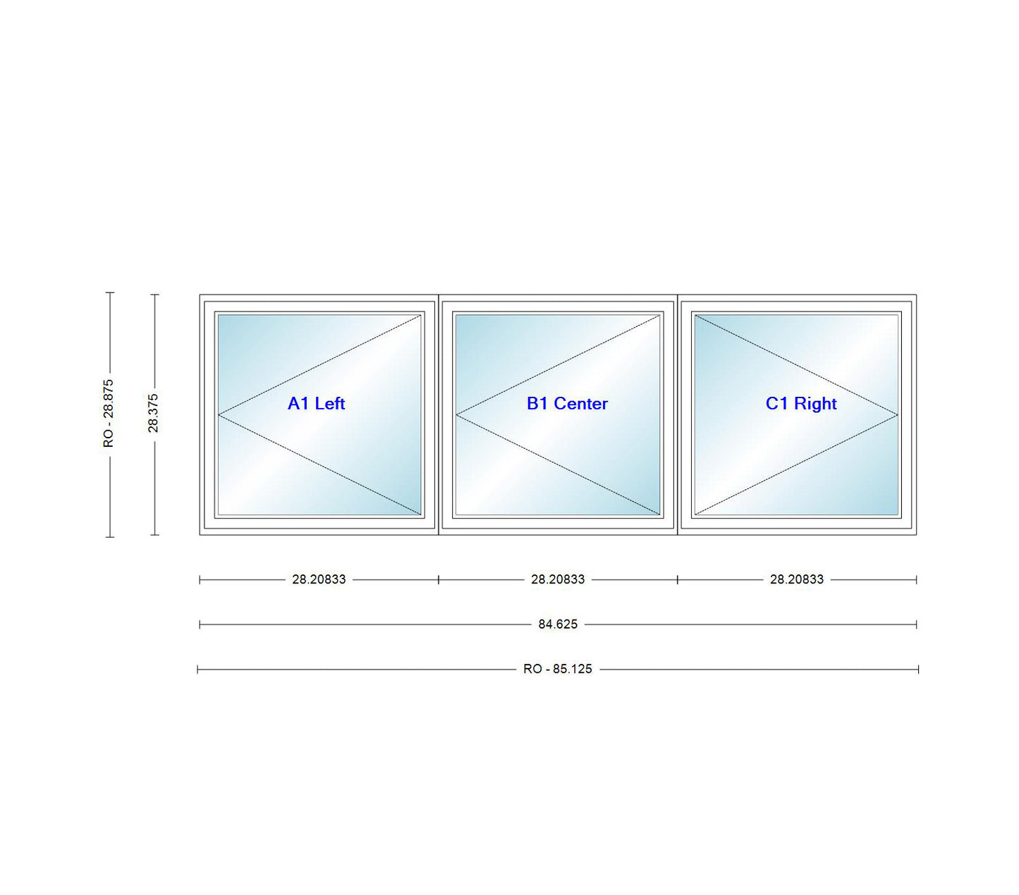 ANDERSEN Windows 400 Series LLR Venting Triple Casement 84-5/8" Wide Vinyl Exterior Wood Interior New Construction Low-E4 Dual Pane Argon Fill Glass Full Screens/Grilles/Tempered Optional CW32, CW325, CW33, CW335, CW34, CW345, Or CW35