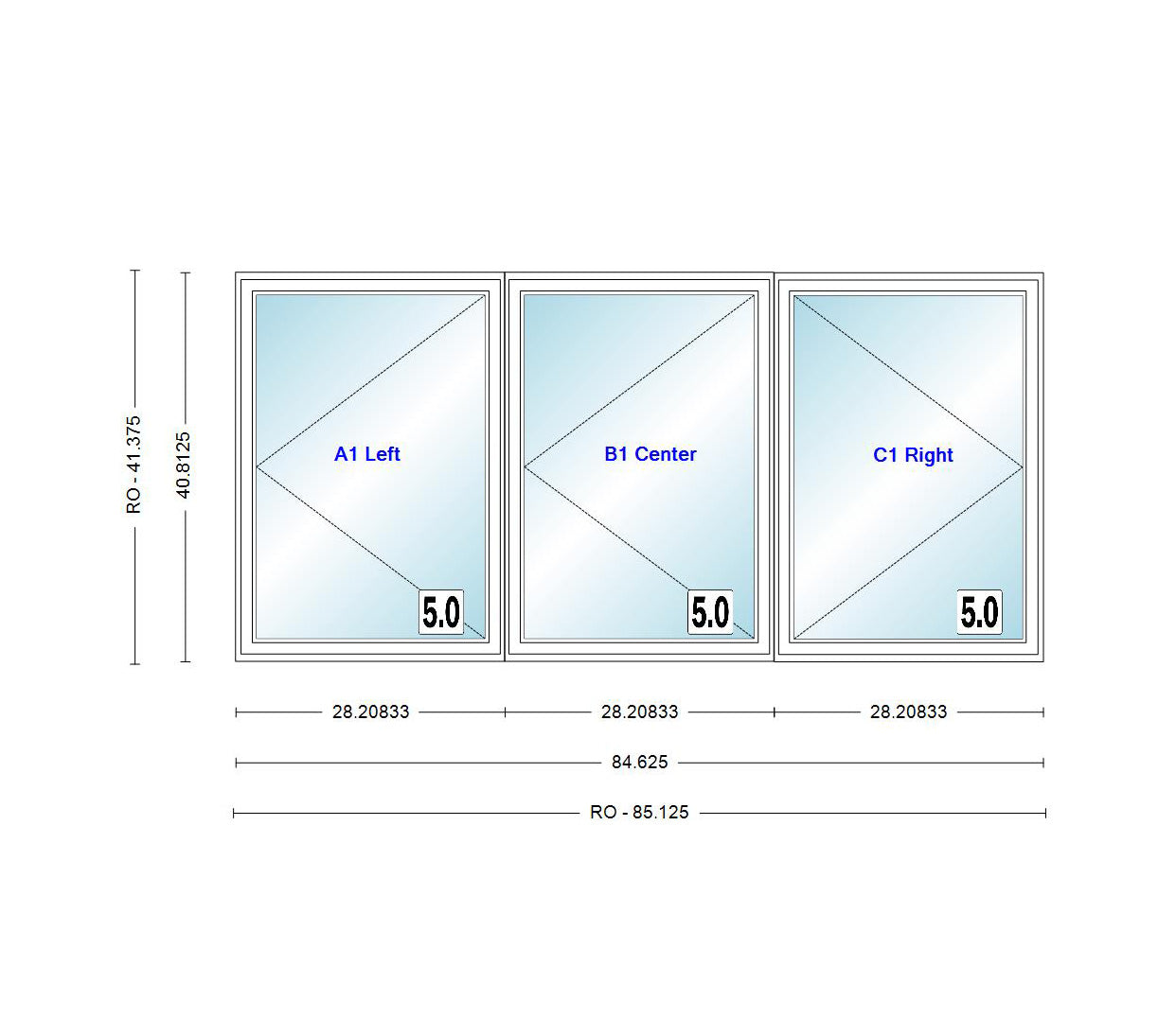 ANDERSEN Windows 400 Series LLR Venting Triple Casement 84-5/8" Wide Vinyl Exterior Wood Interior New Construction Low-E4 Dual Pane Argon Fill Glass Full Screens/Grilles/Tempered Optional CW32, CW325, CW33, CW335, CW34, CW345, Or CW35