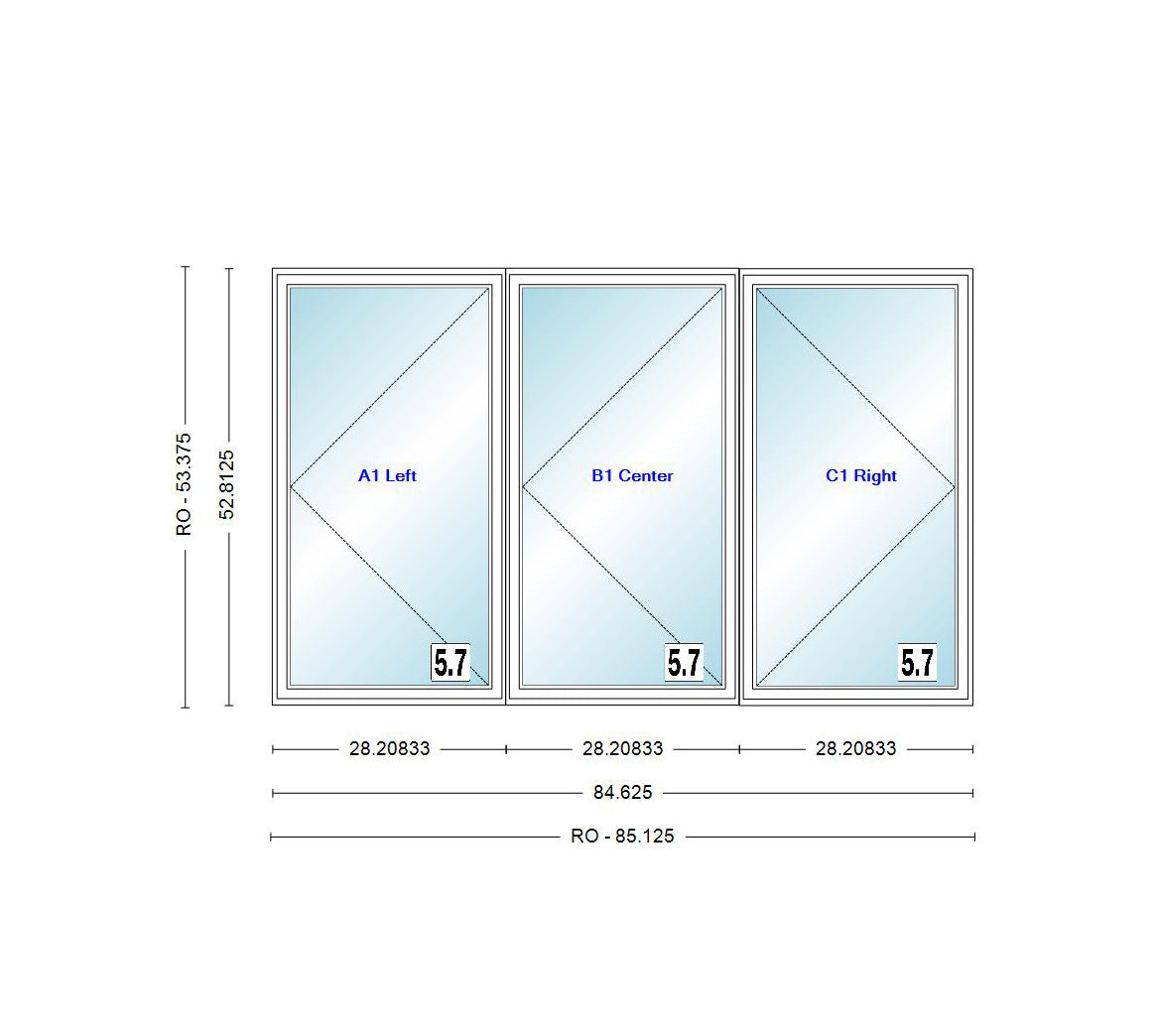 ANDERSEN Windows 400 Series LLR Venting Triple Casement 84-5/8" Wide Vinyl Exterior Wood Interior New Construction Low-E4 Dual Pane Argon Fill Glass Full Screens/Grilles/Tempered Optional CW32, CW325, CW33, CW335, CW34, CW345, Or CW35