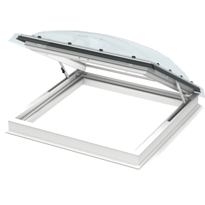 VELUX CXP Hatch Base Unit With ISD Polycarbonate Protective Top Cover Flat Roof Curb Mounted Domed Unit Exit Skylight 090120, 100100 Or 120120