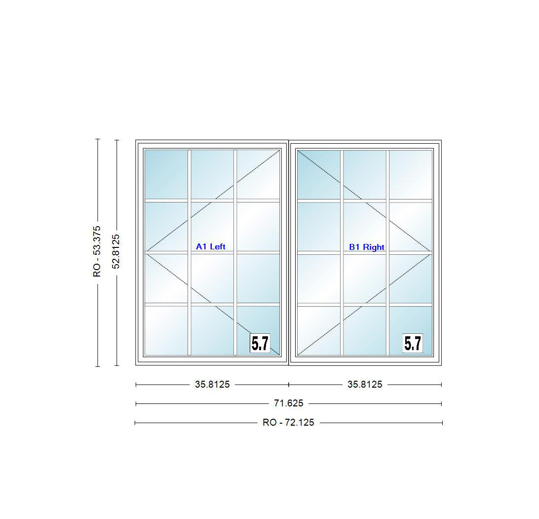 ANDERSEN Windows 400 Series Venting Twin/Double Casement 71-5/8" Wide Vinyl Exterior Wood Interior New Construction Low-E4 Dual Pane Argon Fill Glass Full Screens/Grilles/Tempered Optional CXW23, CXW235, CXW24, CXW245, Or CXW25