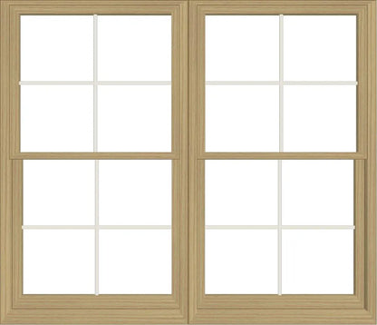 ANDERSEN Windows 400 Series Twin Double Hung 75-3/8" Wide Equal Sash Vinyl Exterior Wood Interior Low-E4 Dual Pane Glass Screen/Tempered/Frosted/Grilles Optional TW3032-2, TW3036-2, TW30310-2, TW3042-2, TW3046-2, TW30410-2, Or TW3052-2
