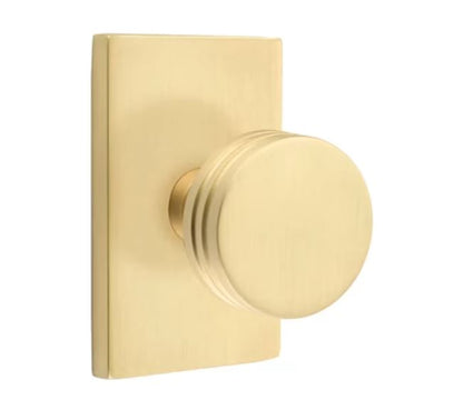 EMTEK Bern Knob  Modern, Disk, Square, Neos, Modern Rectangular, Or Urban Modern Rosette Door Knob Handle Passage, Privacy, Or Dummy Many Color Options