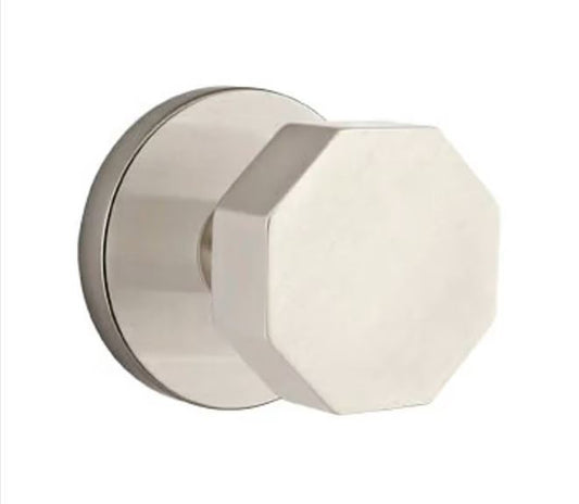 EMTEK Octagon Knob  Modern, Disk, Square, Neos, Modern Rectangular, Or Urban Modern Rosette Door Knob Handle Passage, Privacy, Or Dummy Many Color Options