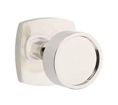 EMTEK Verve Knob  Modern, Disk, Square, Neos, Modern Rectangular, Or Urban Modern Rosette Door Knob Handle Passage, Privacy, Or Dummy Many Color Options