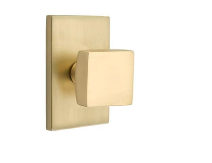 EMTEK Square Knob  Modern, Disk, Square, Neos, Modern Rectangular, Or Urban Modern Rosette Door Knob Handle Passage, Privacy, Or Dummy Many Color Options