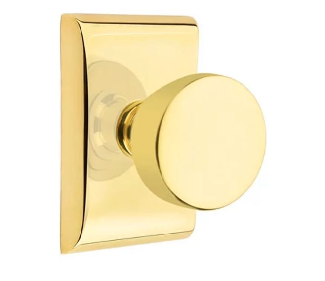 EMTEK Laurent Knob  Modern, Disk, Square, Neos, Modern Rectangular, Or Urban Modern Rosette Door Knob Handle Passage, Privacy, Or Dummy Many Color Options