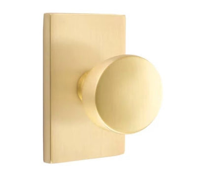 EMTEK Laurent Knob  Modern, Disk, Square, Neos, Modern Rectangular, Or Urban Modern Rosette Door Knob Handle Passage, Privacy, Or Dummy Many Color Options