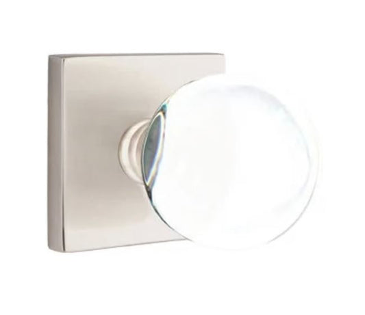 EMTEK Bristol Glass Knob  Modern, Disk, Square, Neos, Modern Rectangular, Or Urban Modern Rosette Door Knob Handle Passage, Privacy, Or Dummy Many Color Options