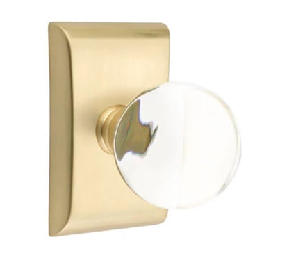 EMTEK Bristol Glass Knob  Modern, Disk, Square, Neos, Modern Rectangular, Or Urban Modern Rosette Door Knob Handle Passage, Privacy, Or Dummy Many Color Options