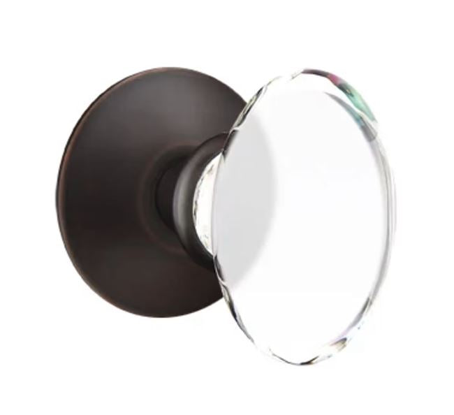 EMTEK Hampton Glass Knob  Modern, Disk, Square, Neos, Modern Rectangular, Or Urban Modern Rosette Door Knob Handle Passage, Privacy, Or Dummy Many Color Options