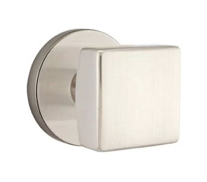 EMTEK Square Knob  Modern, Disk, Square, Neos, Modern Rectangular, Or Urban Modern Rosette Door Knob Handle Passage, Privacy, Or Dummy Many Color Options