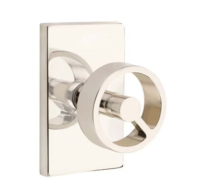 EMTEK Spoke Knob  Quincy, Disk, Square, Modern Rectangular, Or Urban Modern Rosette Door Knob Handle Passage, Privacy, Or Dummy Many Color Options