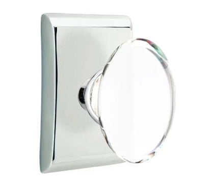 EMTEK Hampton Glass Knob  Modern, Disk, Square, Neos, Modern Rectangular, Or Urban Modern Rosette Door Knob Handle Passage, Privacy, Or Dummy Many Color Options