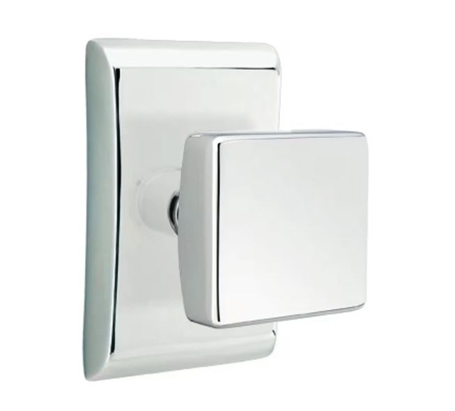 EMTEK Square Knob  Modern, Disk, Square, Neos, Modern Rectangular, Or Urban Modern Rosette Door Knob Handle Passage, Privacy, Or Dummy Many Color Options