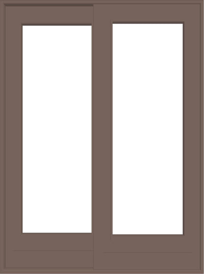 ANDERSEN FWG50611 400 Series 59-1/4" X 82-3/8" Frenchwood Sliding/Gliding Vinyl Exterior Wood Interior Dual Pane Low-E Tempered Argon Fill Glass 2 Panel Patio Door Grilles/Screen/Assembeled Options