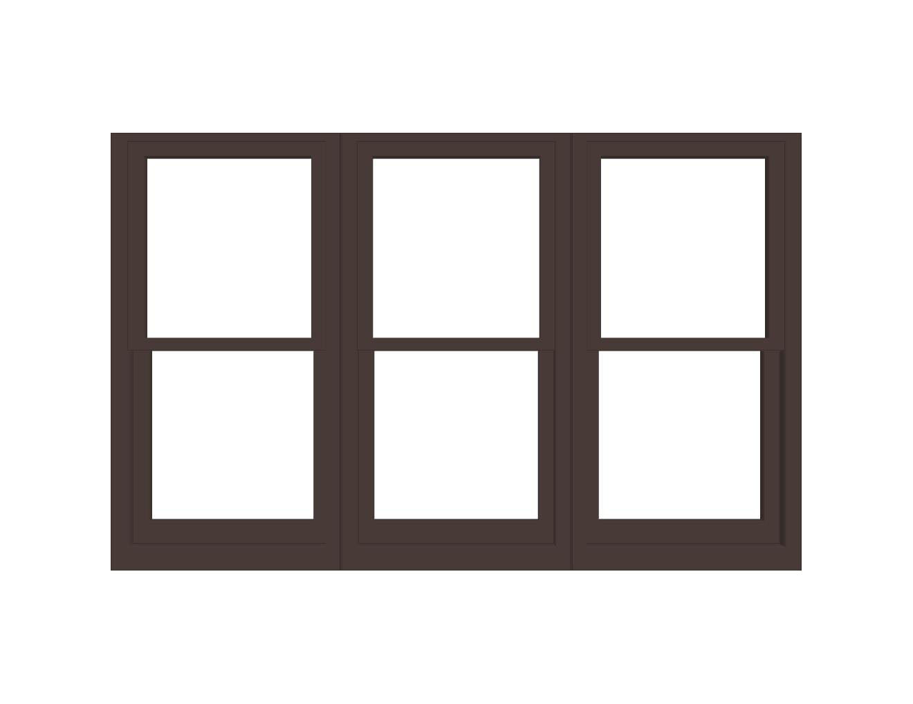 ANDERSEN Windows 400 Series Triple Double Hung Venting Window 101-1/8" Equal Sash Vinyl Exterior Wood Interior Low-E4 Dual Pane Glass Full Screen/Grilles/Tempered Optional TW28310-3, TW2842-3, TW2846-3, TW28410-3, Or TW2852-3