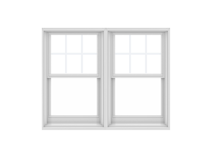 ANDERSEN Windows 400 Series Twin Double Hung 59-3/8" Wide Equal Sash Vinyl Exterior Wood Interior Low-E4 Dual Pane Glass Screen/Tempered/Frosted/Grilles Optional TW2432-2, TW2436-2, TW24310-2, TW2442-2, TW2446-2, TW24410-2, Or TW2452-2