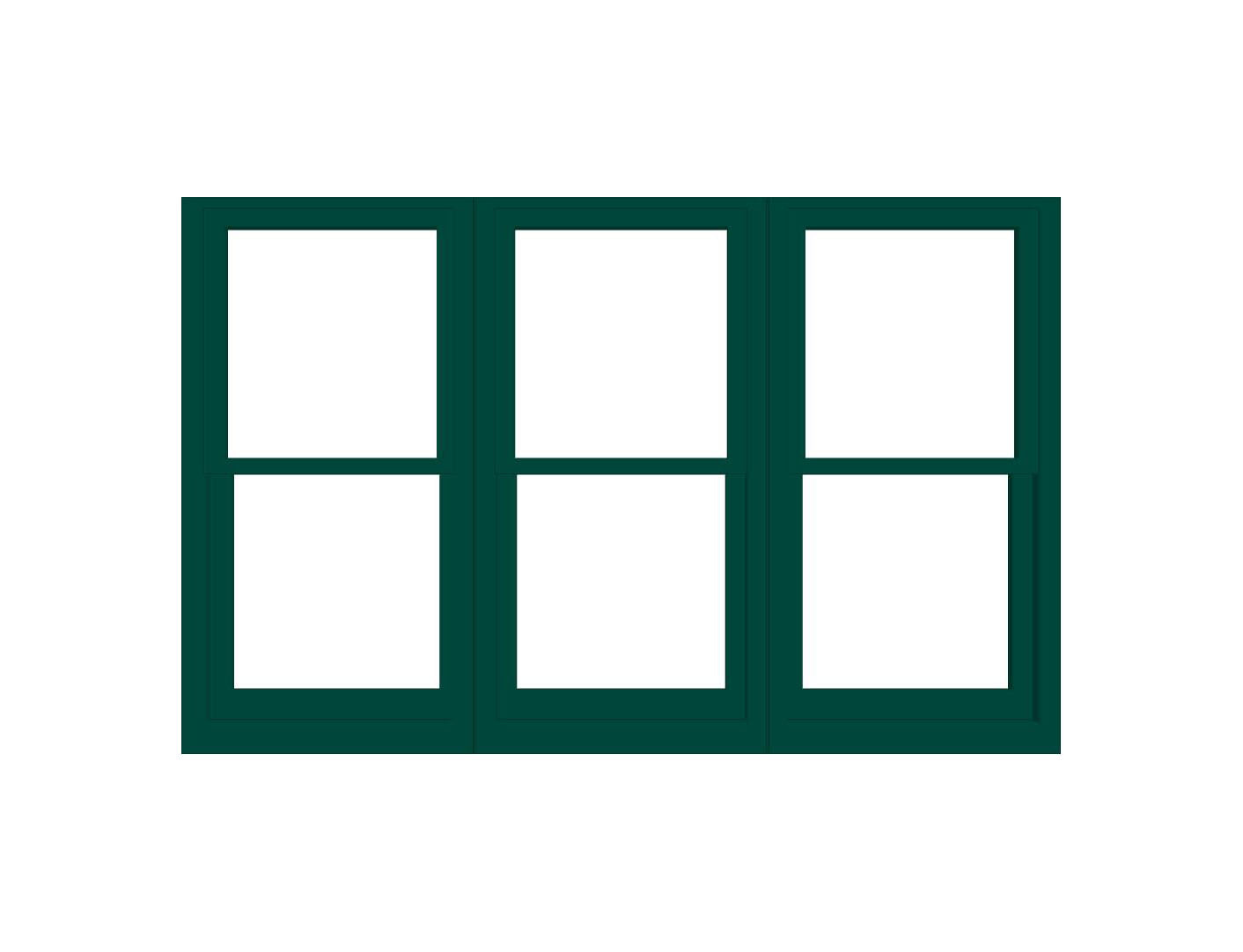 ANDERSEN Windows 400 Series Triple Double Hung Venting Window 95-1/8" Equal Sash Vinyl Exterior Wood Interior Low-E4 Dual Pane Glass Full Screen/Grilles/Tempered Optional TW26310-3, TW2642-3, TW2646-3, TW26410-3, Or TW2652-3