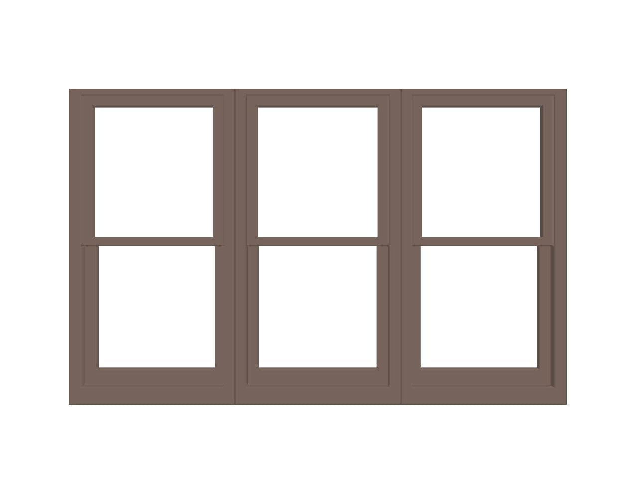 ANDERSEN Windows 400 Series Triple Double Hung Venting Window 101-1/8" Equal Sash Vinyl Exterior Wood Interior Low-E4 Dual Pane Glass Full Screen/Grilles/Tempered Optional TW28310-3, TW2842-3, TW2846-3, TW28410-3, Or TW2852-3