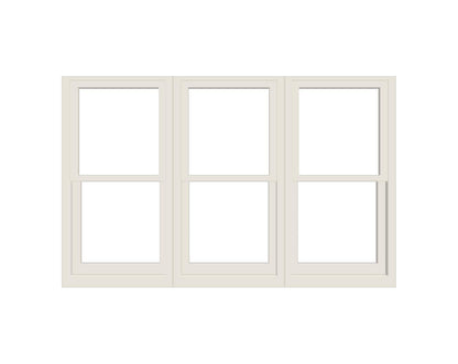 ANDERSEN Windows 400 Series Triple Double Hung Venting Window 101-1/8" Equal Sash Vinyl Exterior Wood Interior Low-E4 Dual Pane Glass Full Screen/Grilles/Tempered Optional TW28310-3, TW2842-3, TW2846-3, TW28410-3, Or TW2852-3