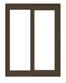 PELLA Lifestyle Series Contemporary 2 Panel 95.25" X 81.5" Advanced Low-E Insulating Tempered Argon Fill Glass Assembled Sliding/Gliding Patio Door Grilles/Screen Options