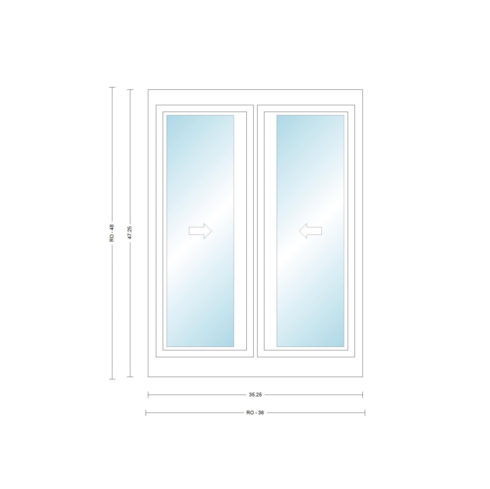 ANDERSEN Windows 400 Series Gliding Slider Window 35-1/4" Wide Vinyl Exterior Wood Interior Low-E4 Dual Pane Glass Full Screen/Grilles/Tempered Optional G32, G33, G336, G34, Or G35