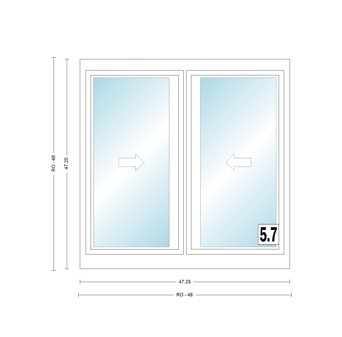 ANDERSEN Windows 400 Series Gliding Slider Window 47-1/4" Wide Vinyl Exterior Wood Interior Low-E4 Dual Pane Glass Full Screen/Grilles/Tempered Optional G42, G43, G436, G44, Or G45