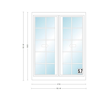 ANDERSEN Windows 400 Series Gliding Slider Window 47-1/4" Wide Vinyl Exterior Wood Interior Low-E4 Dual Pane Glass Full Screen/Grilles/Tempered Optional G42, G43, G436, G44, Or G45
