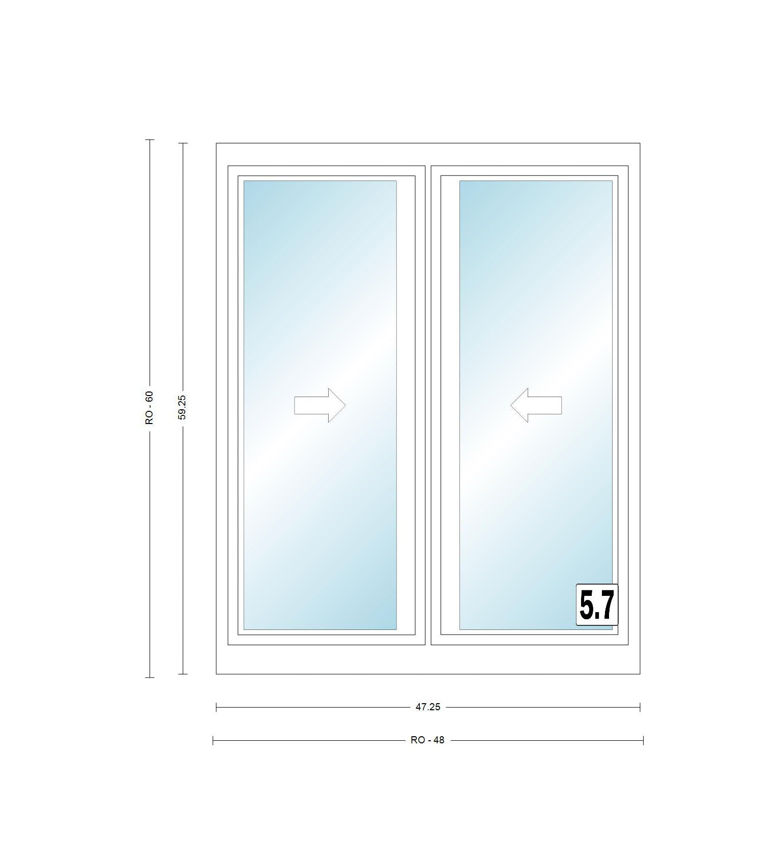 ANDERSEN Windows 400 Series Gliding Slider Window 47-1/4