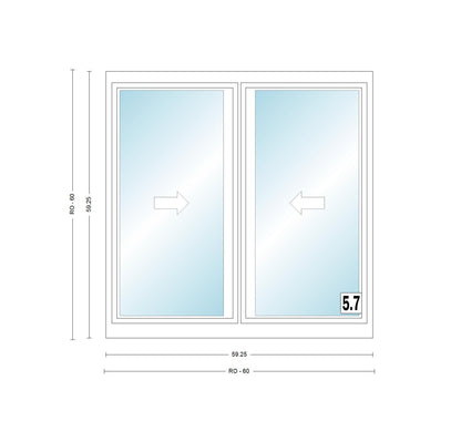 ANDERSEN Windows 400 Series Gliding Slider Window 59-1/4" Wide Vinyl Exterior Wood Interior Low-E4 Dual Pane Glass Full Screen/Grilles/Tempered Optional G53, G536, G54, Or G55