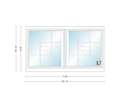 ANDERSEN Windows 400 Series Gliding Slider Window 71-1/4" Wide Vinyl Exterior Wood Interior Low-E4 Dual Pane Glass Full Screen/Grilles/Tempered Optional G63, G636, G64, Or G65