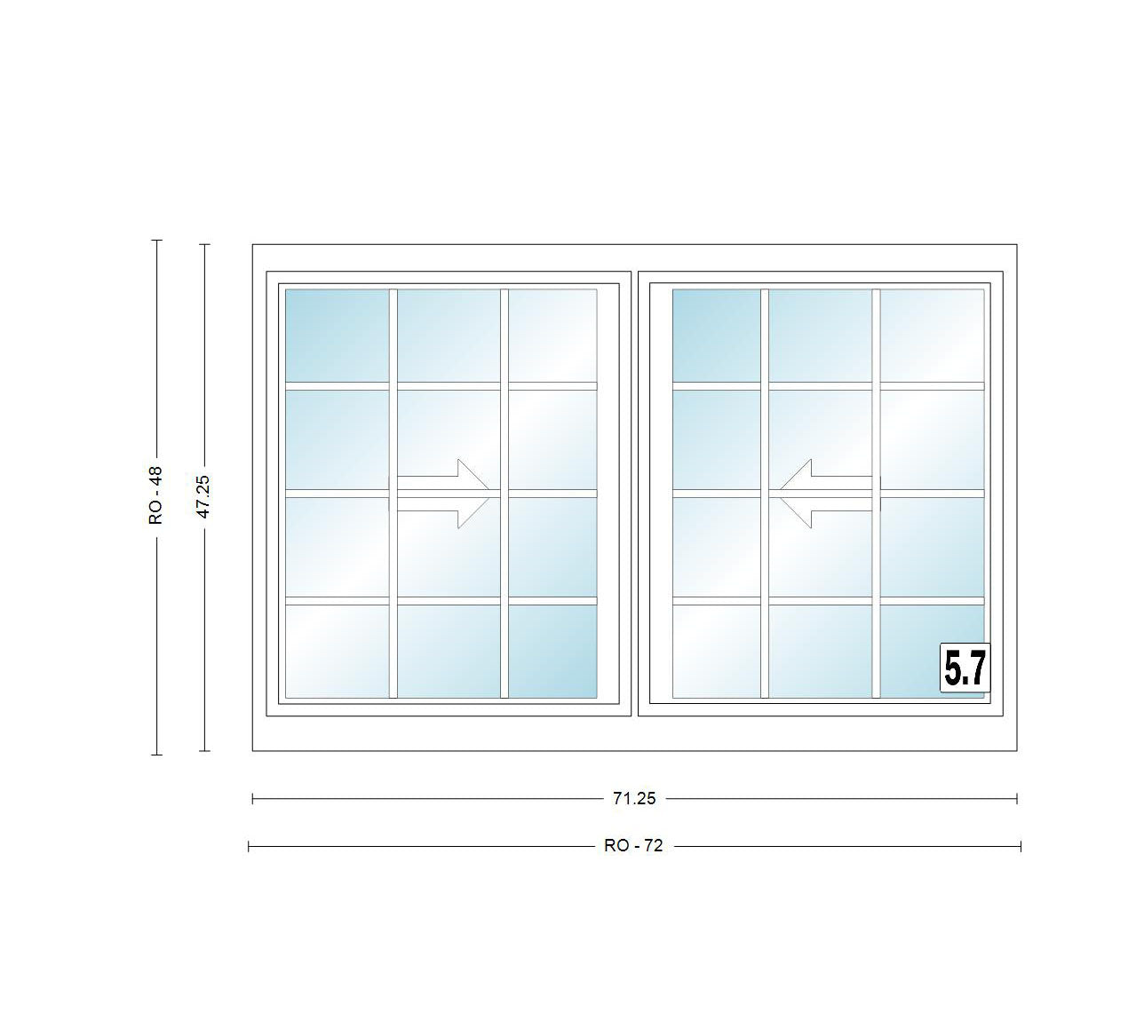 ANDERSEN Windows 400 Series Gliding Slider Window 71-1/4