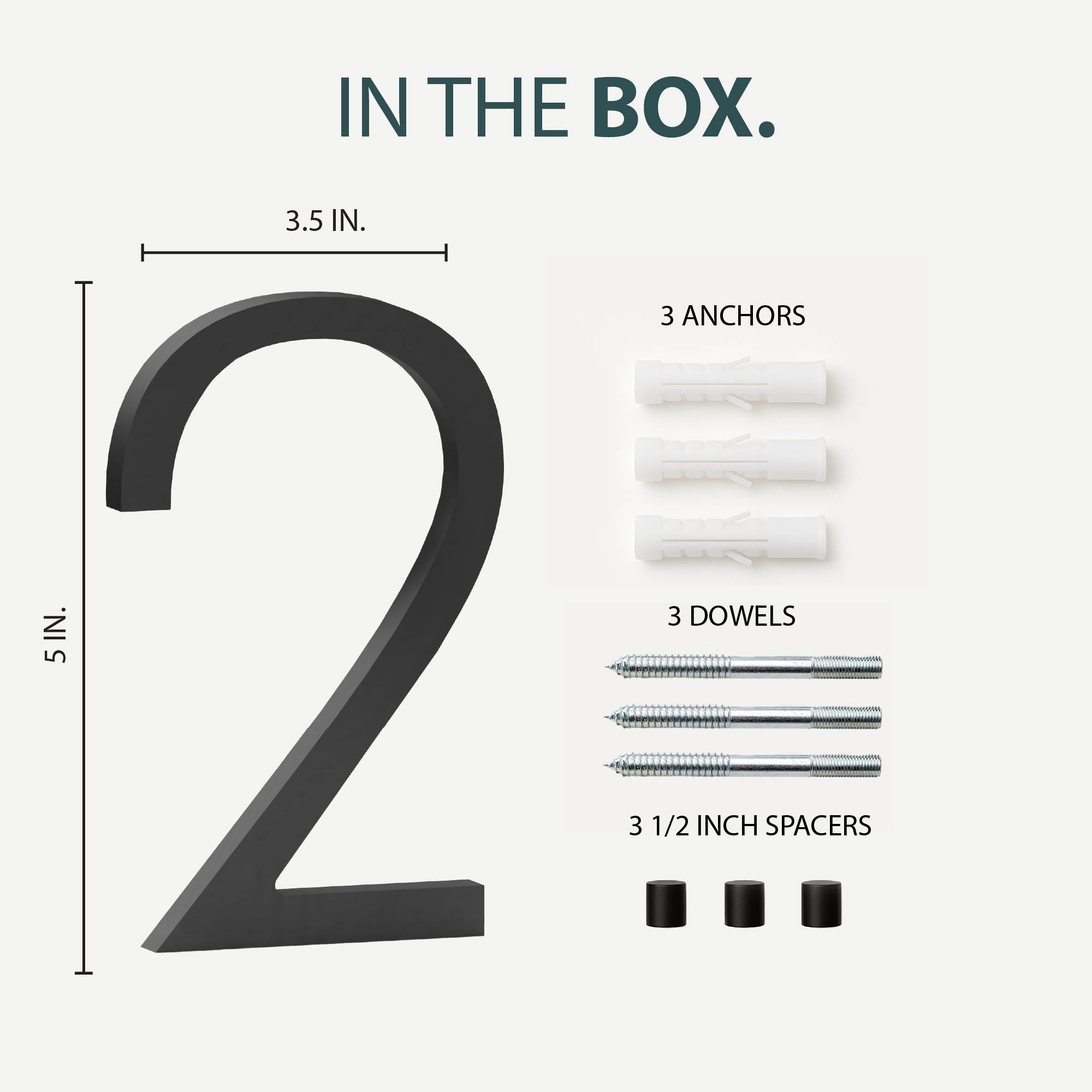 MEGA HANDLES 5" Wide House Numbers With Concealed Screws Floating Or Flush Installation Option