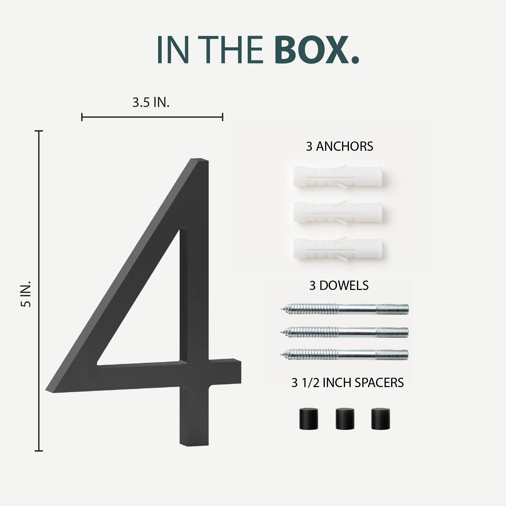 MEGA HANDLES 5" Wide House Numbers With Concealed Screws Floating Or Flush Installation Option