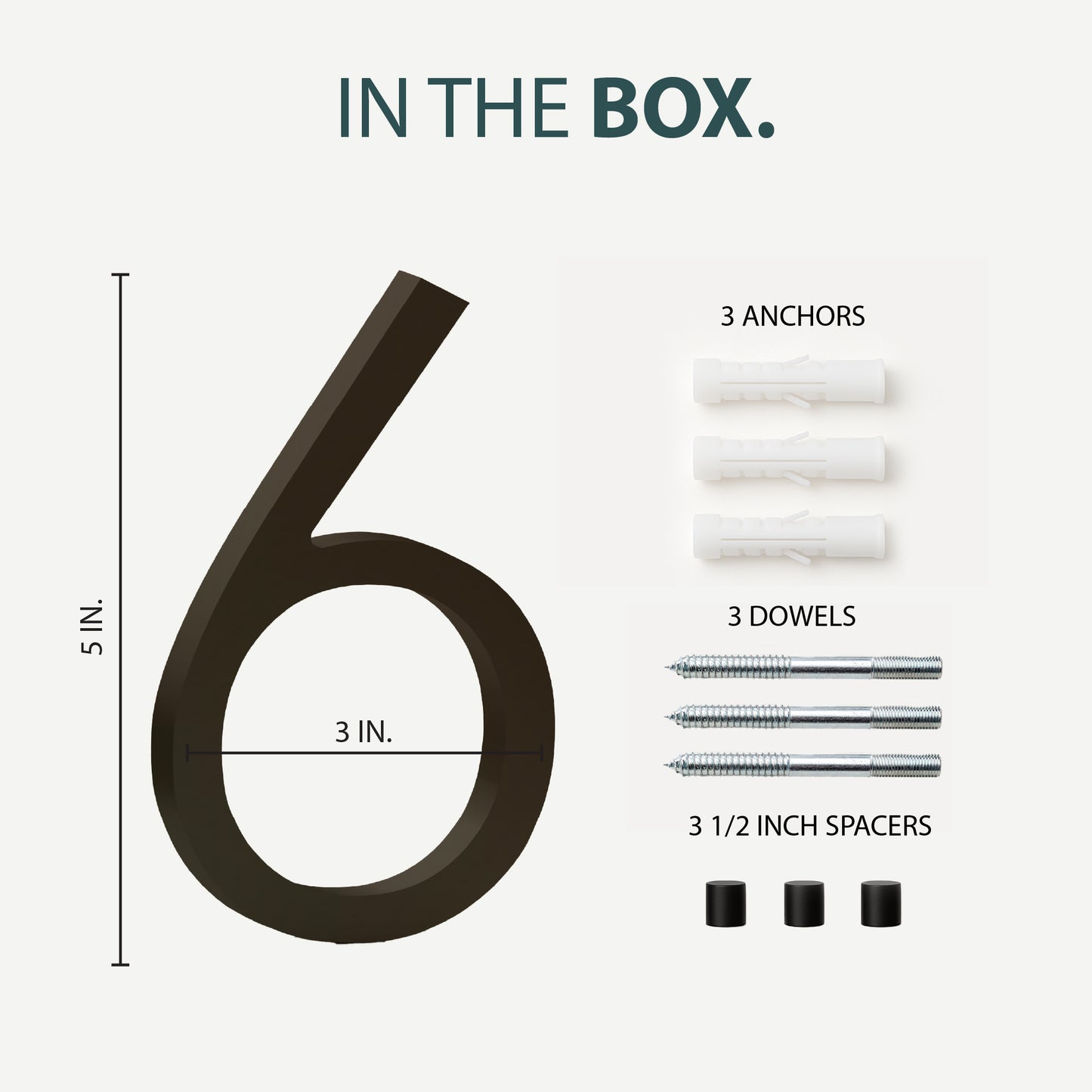 MEGA HANDLES 5" Wide House Numbers With Concealed Screws Floating Or Flush Installation Option