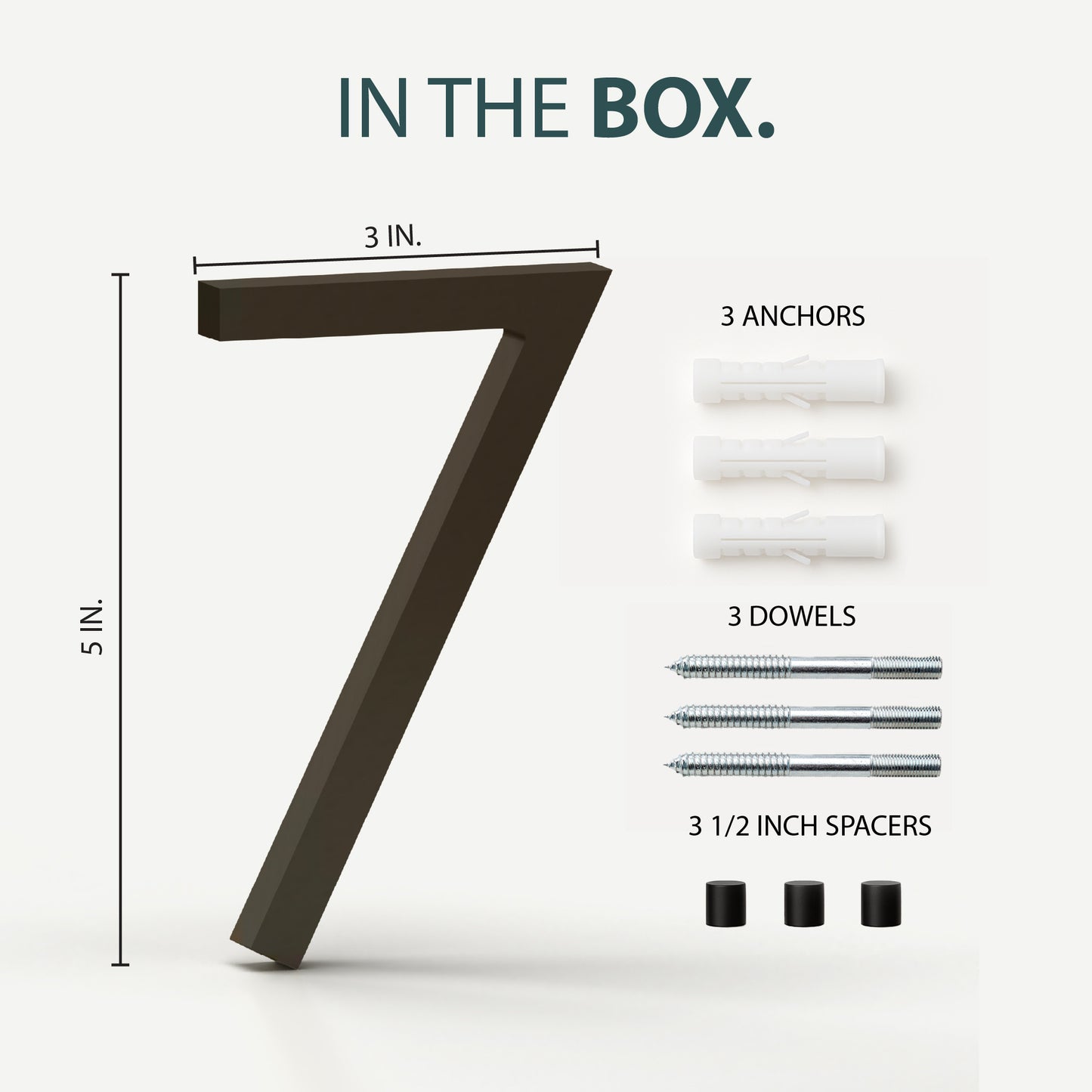 MEGA HANDLES 5" Wide House Numbers With Concealed Screws Floating Or Flush Installation Option