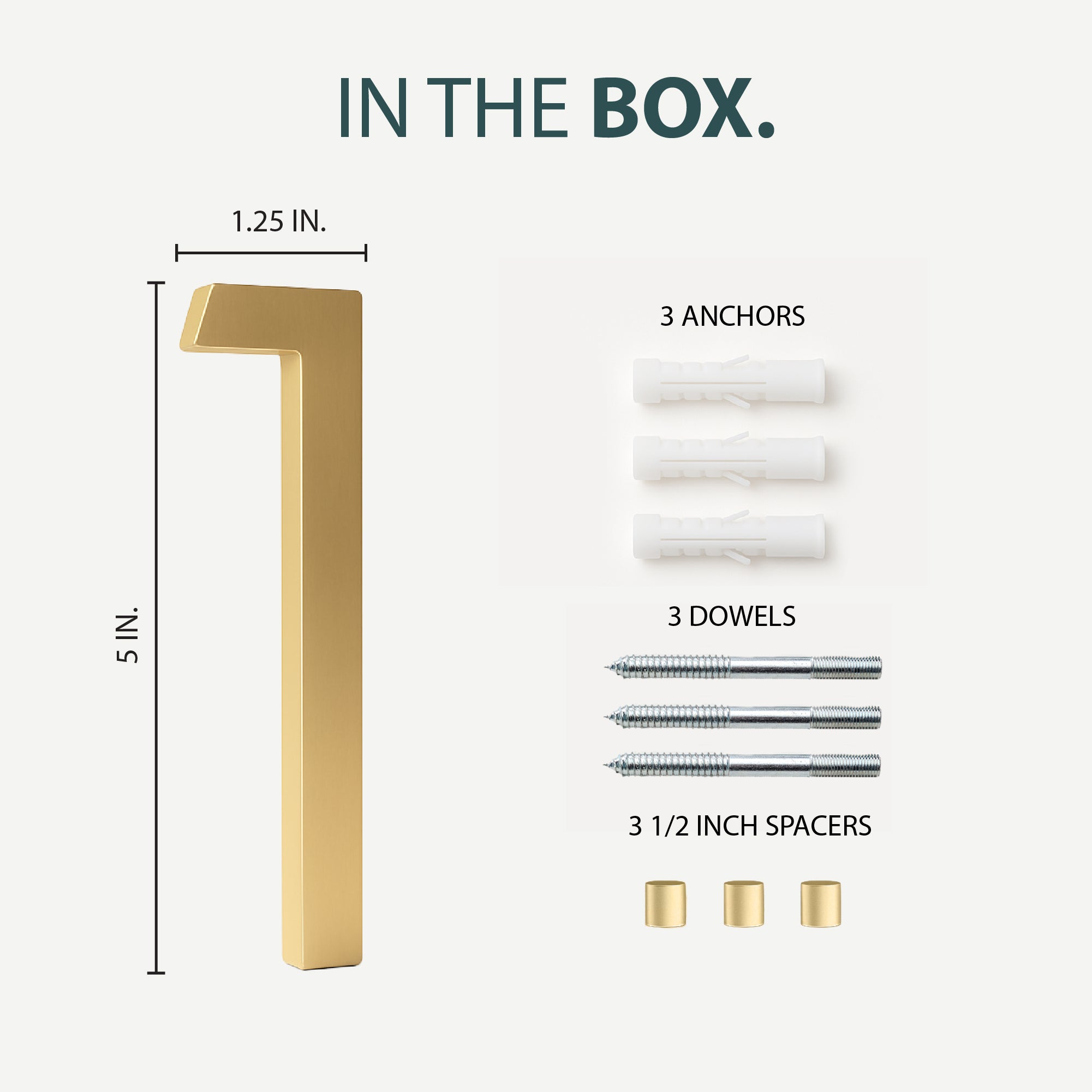 MEGA HANDLES 5" Wide House Numbers With Concealed Screws Floating Or Flush Installation Option