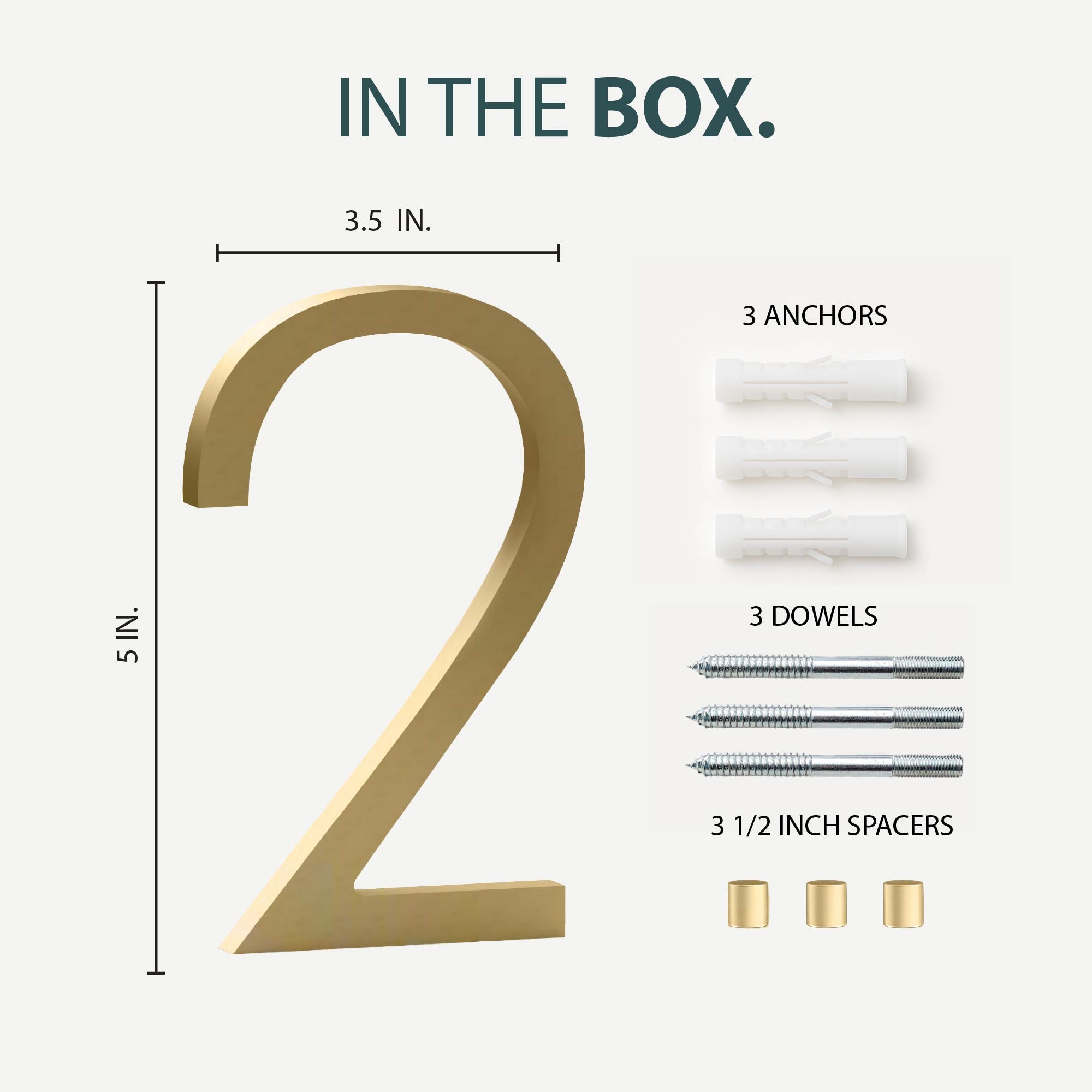 MEGA HANDLES 5" Wide House Numbers With Concealed Screws Floating Or Flush Installation Option