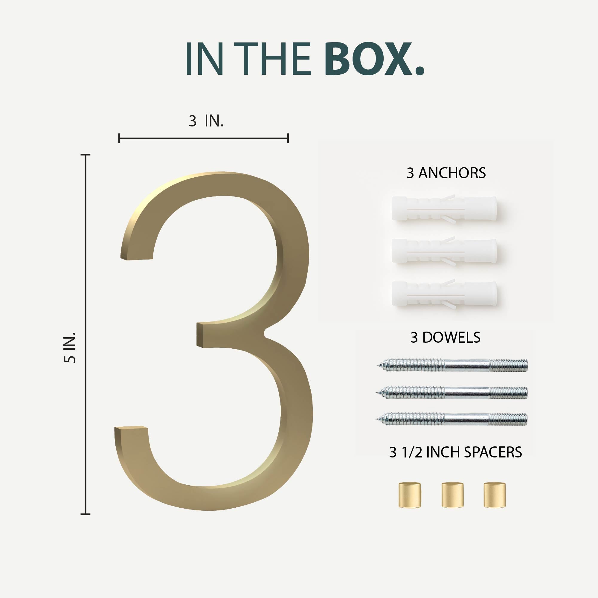 MEGA HANDLES 5" Wide House Numbers With Concealed Screws Floating Or Flush Installation Option