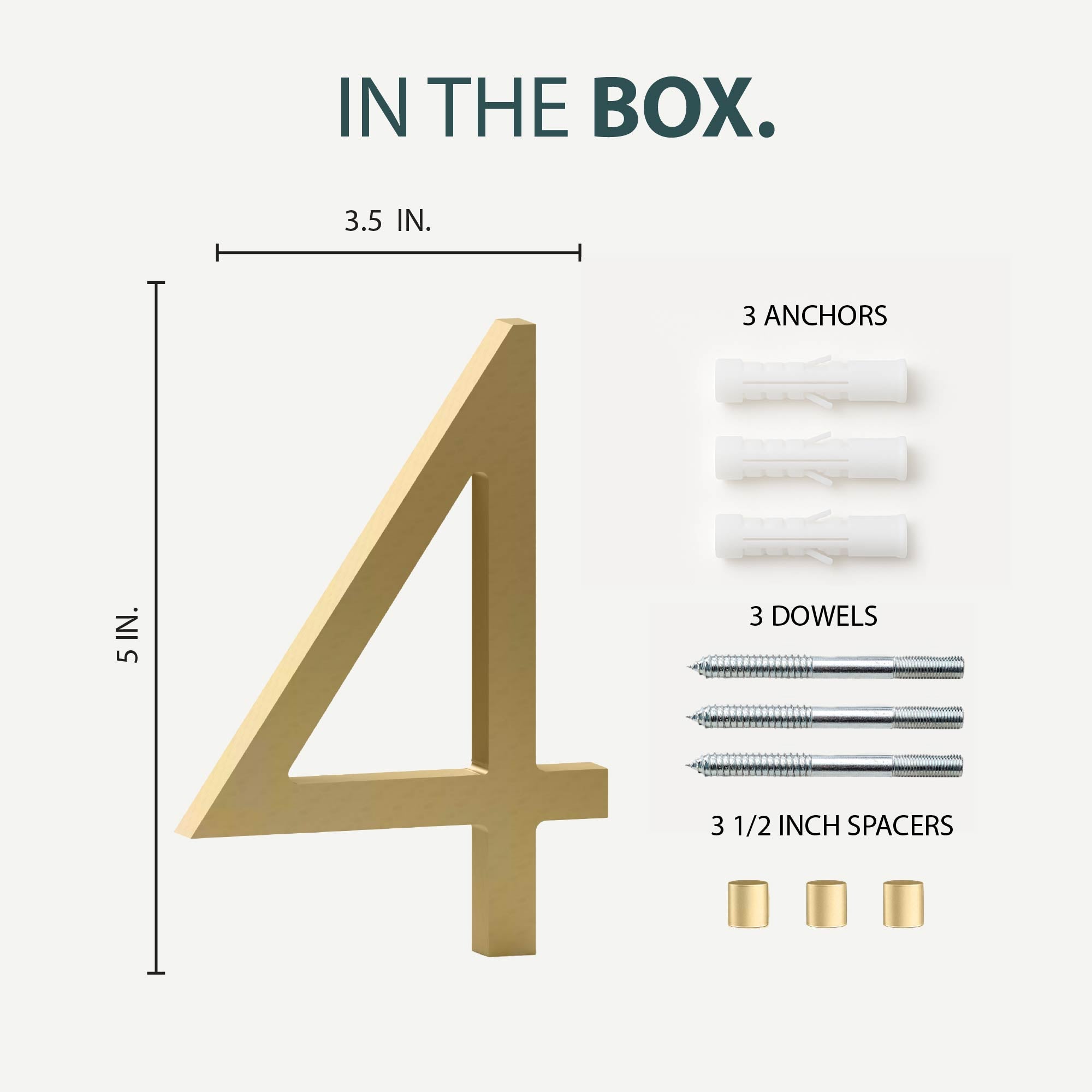 MEGA HANDLES 5" Wide House Numbers With Concealed Screws Floating Or Flush Installation Option