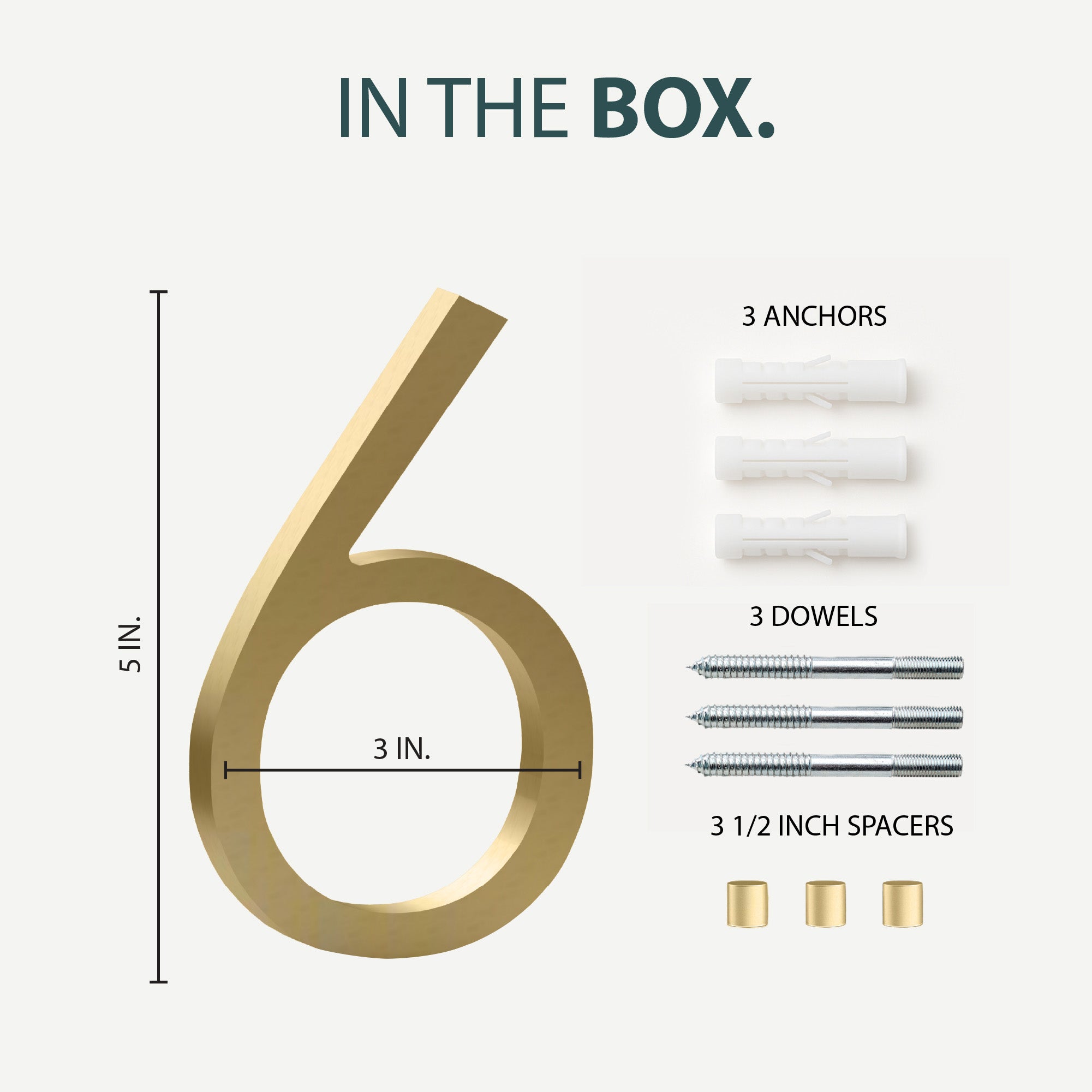 MEGA HANDLES 5" Wide House Numbers With Concealed Screws Floating Or Flush Installation Option