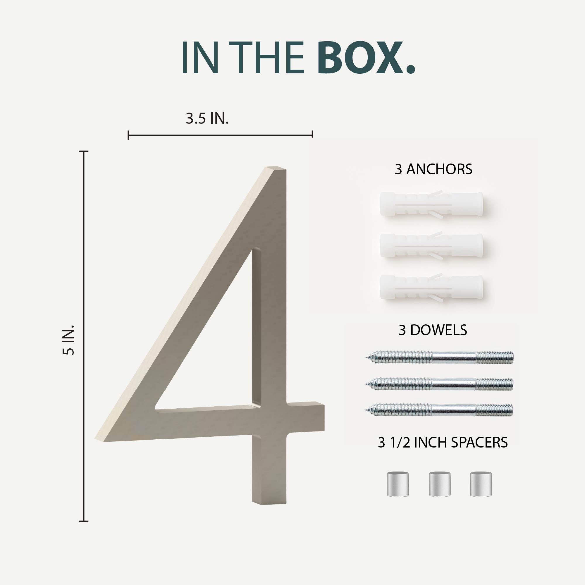 MEGA HANDLES 5" Wide House Numbers With Concealed Screws Floating Or Flush Installation Option