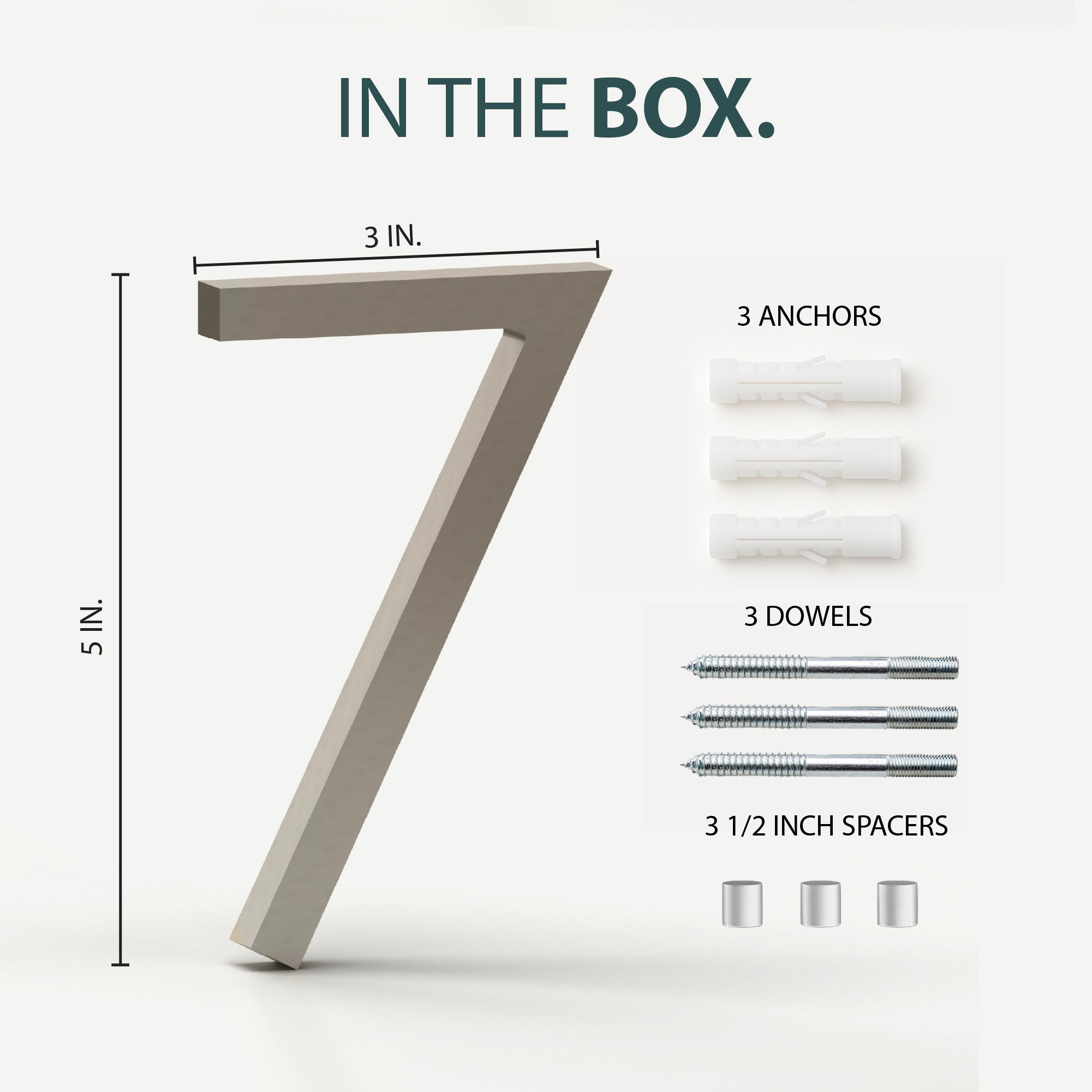 MEGA HANDLES 5" Wide House Numbers With Concealed Screws Floating Or Flush Installation Option