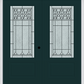 MMI TWIN/DOUBLE 3/4 LITE 1 PANEL 6'0" X 6'8" FIBERGLASS SMOOTH SELWYN PATINA DECORATIVE GLASS EXTERIOR PREHUNG DOOR 608