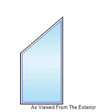 MARVIN IN STOCK Elevate Direct Glaze Trapezoid Window P4-5/P4-6 Frame Size: 47" X 55" X 94" Stone White Exterior White Interior Dual Pane Low-E2 Standard Glass Silver Perimeter Bar