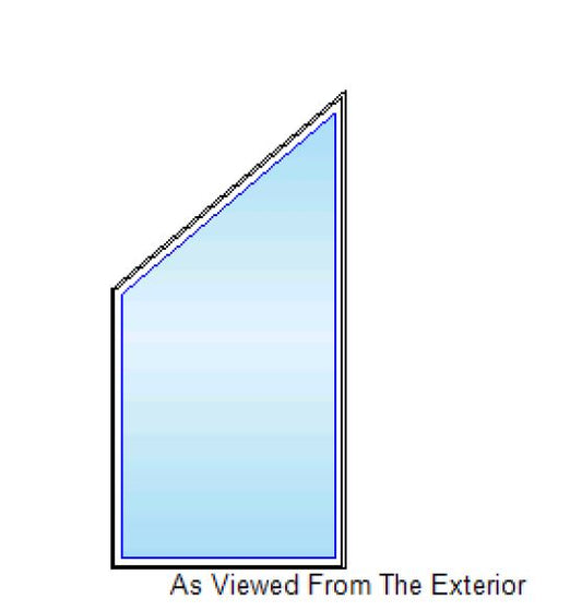 MARVIN IN STOCK Elevate Direct Glaze Trapezoid Window P4-5/P4-6 Frame Size: 47" X 55" X 94" Stone White Exterior White Interior Dual Pane Low-E2 Standard Glass Silver Perimeter Bar
