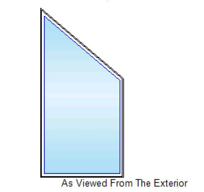MARVIN IN STOCK Elevate Direct Glaze Trapezoid Window P4-5/P4-6 Frame Size: 47" X 55" X 94" Stone White Exterior White Interior Dual Pane Low-E2 Standard Glass Silver Perimeter Bar