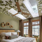 VELUX QPF 53-5/8" X 53-5/8" Outside Flashing Fixed Pitched Roof Self Flashed Skylights White Shades Included 4646